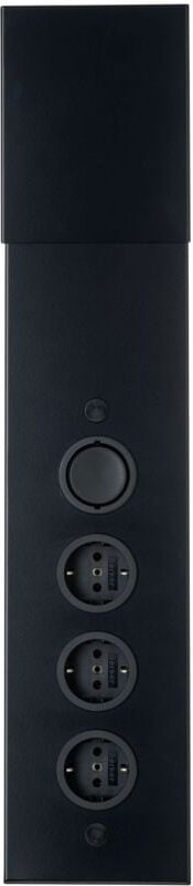 Thebo Eck-Steckdose 3-Fach mit Schalter Type STS3007 schwarz