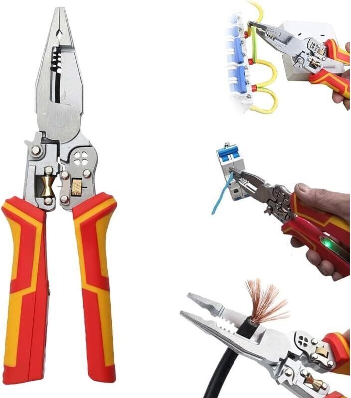 9-in-1 Multifunktions-Abisolierzange mit Spannungsprüfer, 9-in-1 Abisolierzange, Multifunktions-Abisolierzange mit Spann...
