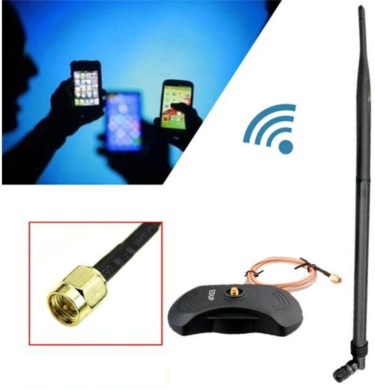 Trade Shop Traesio - Trade Shop - 28 dBi omnidirektionale wireless wifi-antenne rp-sma-anschluss 2,4 GHz magnetfuss -