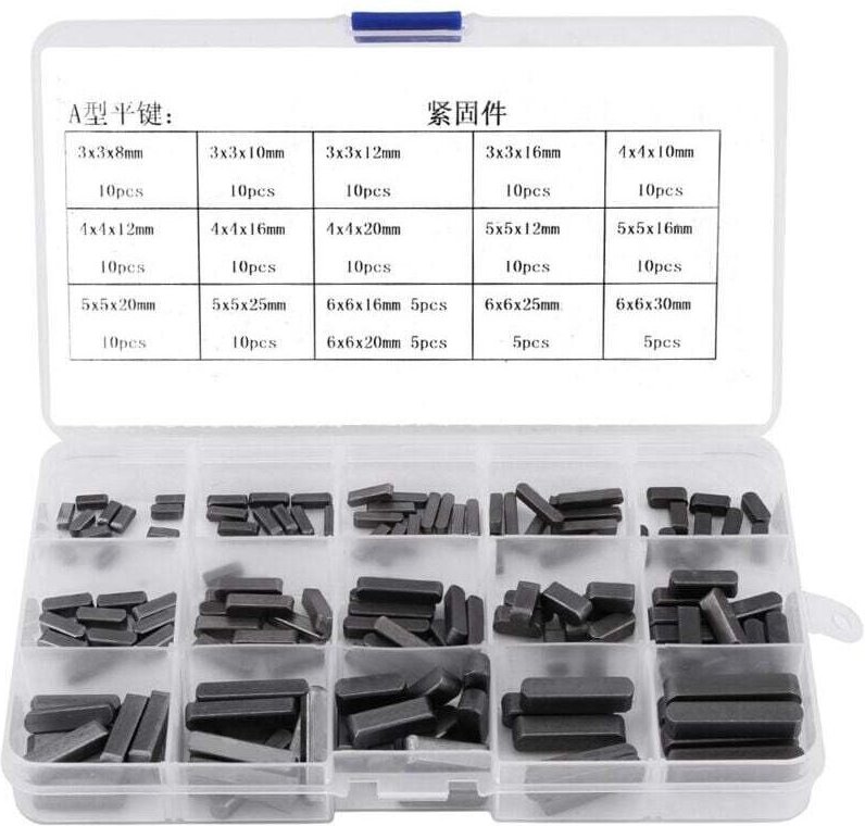 140 Stück 8 mm 10 mm 12 mm 16 mm 20 mm 25 mm 30 mm runde Passfeder für parallele Antriebswellen aus Edelstahl