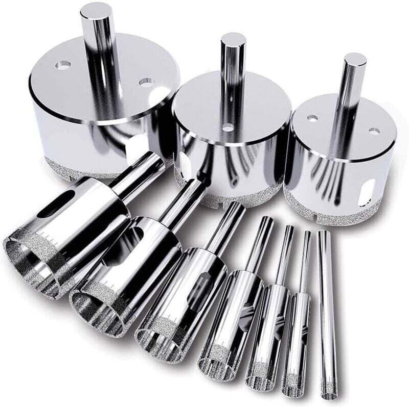 Diamantbohrer (10 Stück) – Lochsäge für Glas, Porzellan, Keramik und Granit