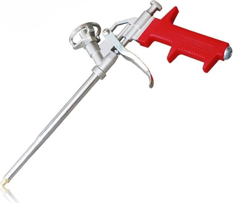 PU-Bauschaumpistole aus Metall - Profi-Dosierpistole für Bauschaum Dosen - Mit ergonomischem Kunststoffgriff