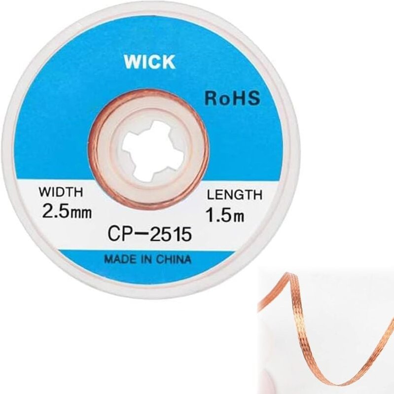 Dolaso - Pompe à Dessouder et Tresse à Dessouder pour Enlever la Soudure (2,5 mm w 0,10'' l 5')