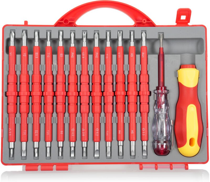 Thumbnail - 14-teiliges 500-V-Schraubendreher-Set für Elektriker, Phillips-Werkzeugsatz, Klinge aus Chrom-Vanadium-Stahl