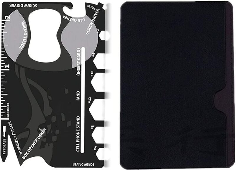 Ersandy - Multitool, 18-in-1 Multifunktionskarte, Edelstahl-Werkzeughalter, Multitool, Taschenwerkzeuge, Gadget, Flasche...