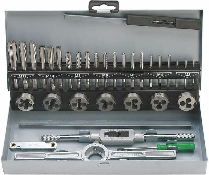 Fervi - gewindeschneid satz 32 teile gewindeschneider gewindebohrer M3-M12 M032