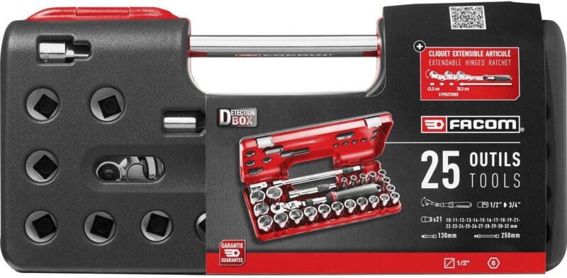 Steckschlüsselsatz metrisch 1/2' (12.5 mm) 25teilig SXL.DBOX3PB - Facom