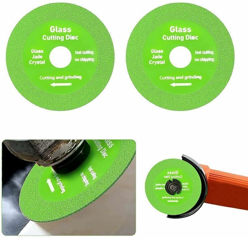 Disco de corte de vidrio, 2 piezas, disco de corte de vidrio, disco de amoladora angular con hoja de sierra fina, para a...