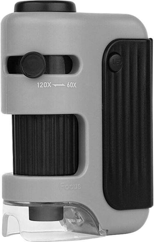 Microscope de poche à éclairage LED 60-120x, microscope portable pour enfants, mini microscope, adapté aux laboratoires ...