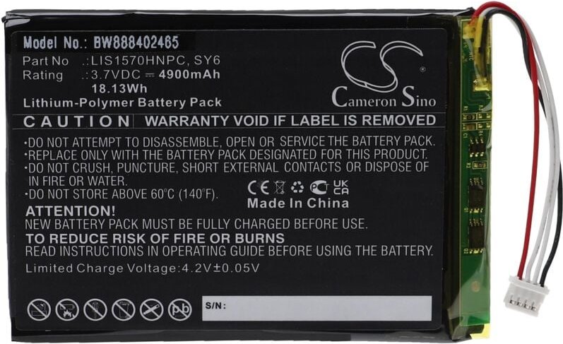 Vhbw - Akku kompatibel mit Sony PHA-3C, PHA-3 Kopfhörer-Verstärker, Headphone Amplifier (4900 mAh, 3,7 v, Li-Polymer)