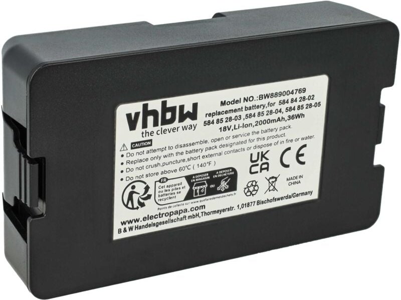 Vhbw - Akku kompatibel mit Gardena sileno+ R130Li, R160Li, R100LI Rasenroboter (2Ah, 18V, Li-Ion)
