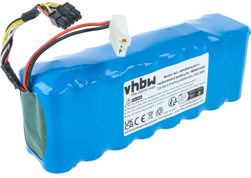 vhbw Akku kompatibel mit Wolf Garten Expert Robo Scooter 1800 Rasenroboter (4000mAh 25,6V LiFePO4)