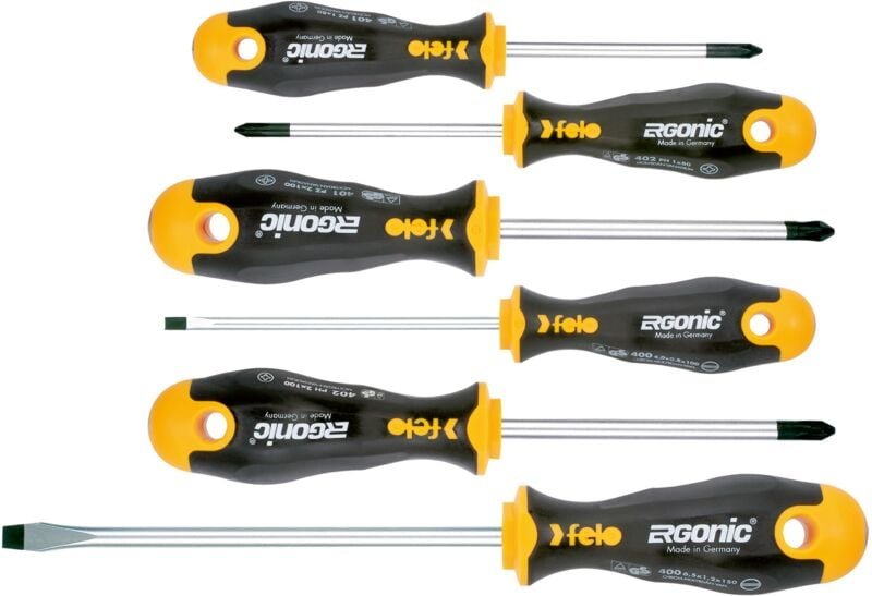 ERGONIC 6-teiliges Schraubendreher-Set. SL/PZ/PH Felo 40096118