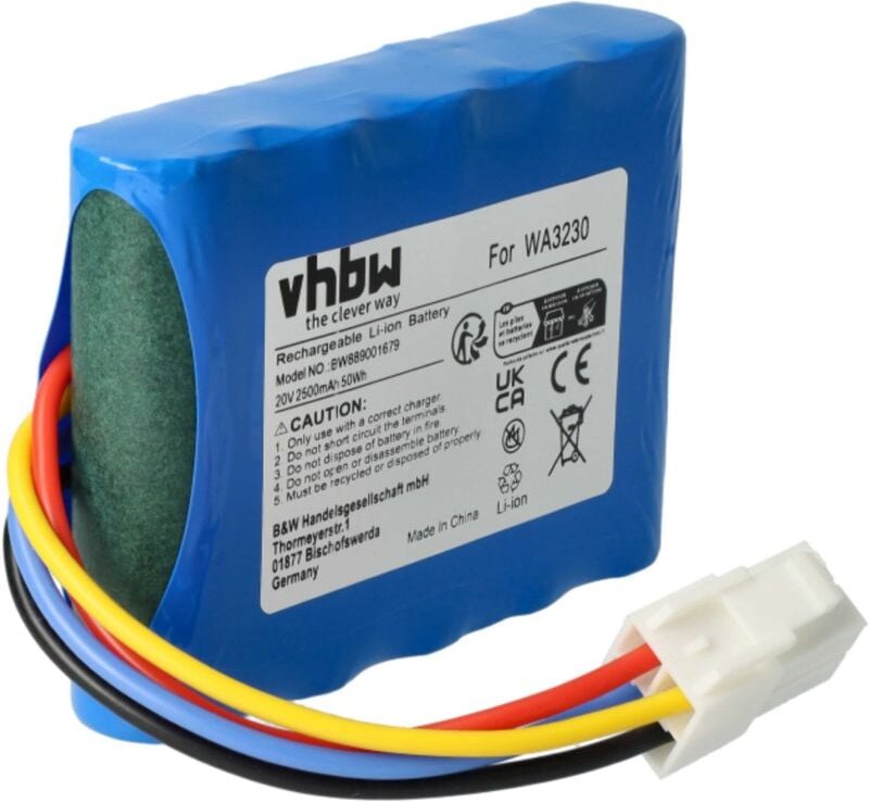 Vhbw - Akku kompatibel mit Worx Landroid S700i 2018 Rasenroboter (2500mAh, 20V, Li-Ion)