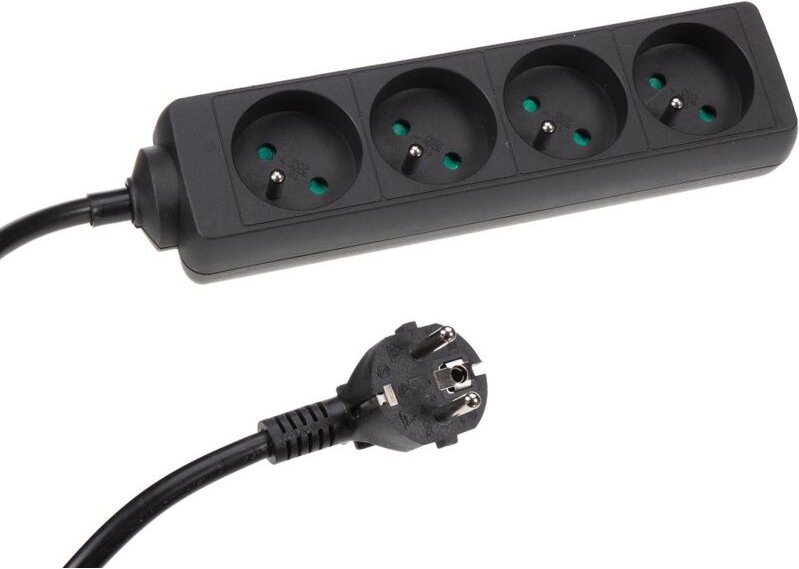 4-FACH-STECKDOSENLEISTE - KABEL: 1.5 m - STECKER-TYP E (FRANZÖSISCHES SYSTEM)