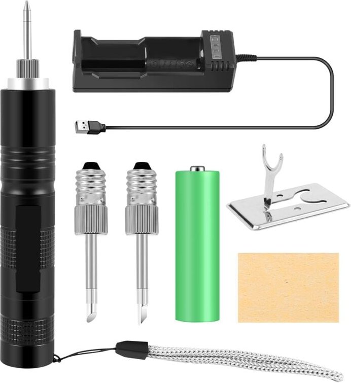 Thumbnail - Neu E10 Interface Batterie Lötkolben Elektrische usb Wireless 18650 Powered mit led Licht