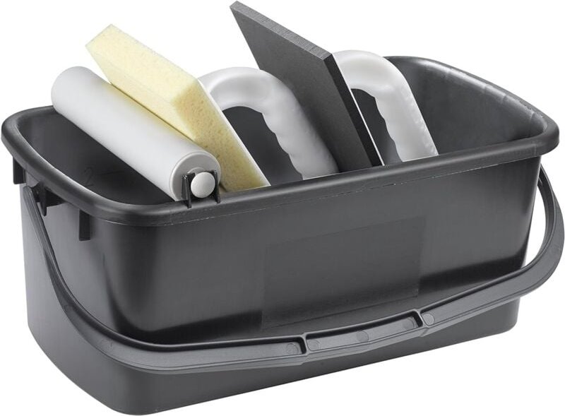KWB - Profi Fliesenleger-Waschset 3-teilig '10 l Wasch-Eimer inkl. Ausdrückrolle, 1x Schwamm-Brett aus Zellgummi-Kunssto...