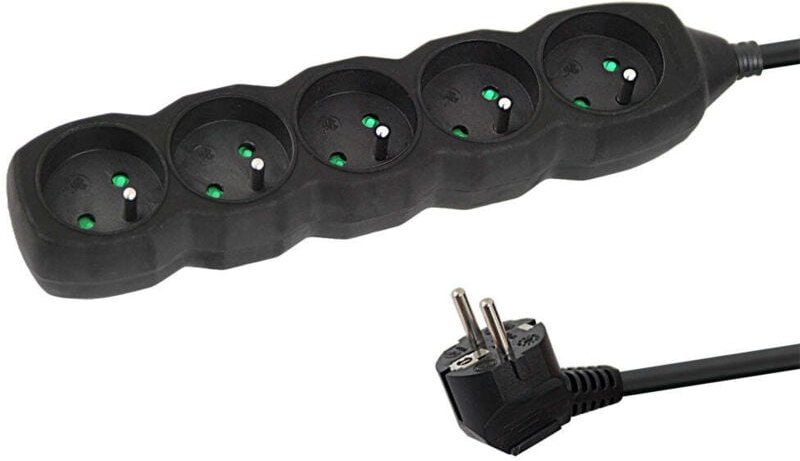 Esperanza steckdosenleiste 5 steckdosen 15 m schwarz