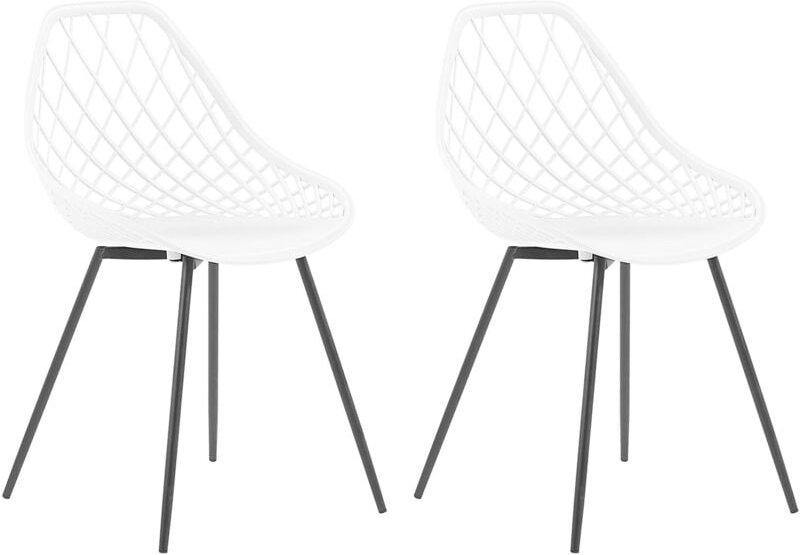 Beliani - Esszimmerstuhl 2er Set Weiß Kunststoff/Metall Modern Minimalismus Wohnzimmer Esszimmer Salon