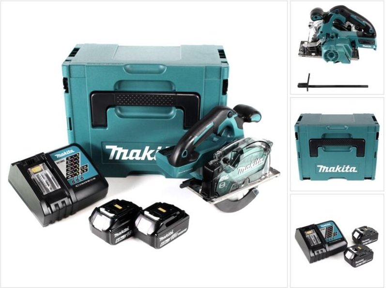 Makita - dcs 553 rgj Akku Metallhandkreissäge 18V 150 mm Brushless + 2x Akku 6,0Ah + Ladegerät + Makpac
