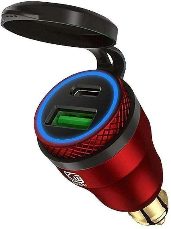 Wasserdichter 12V/24V QC3.0 USB Typ-C PD Schnelllader für Motorräder, XU, Hella DIN-Steckeradapter für Ducati Motorräder...