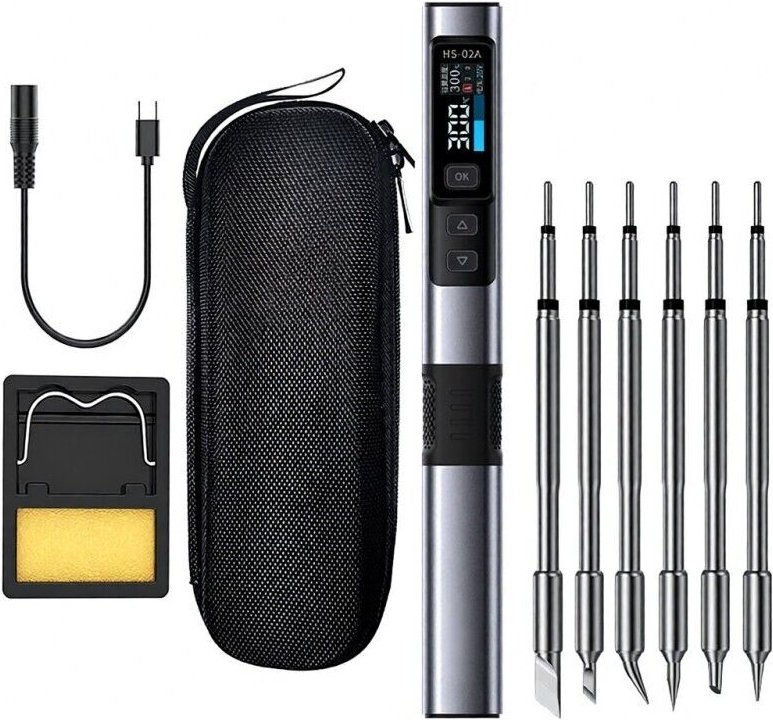 Saldatore intelligente termostatico portatile da 100 W, stazione di saldatura compatta, penna saldante per lavori di man...