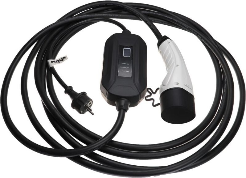 vhbw Ladekabel Typ 2 zu Typ F CEE 7/7 kompatibel mit Audi Q6, SQ6 SUV E-Tron Elektroauto, 1-phasig, 16 A, 3,5 kW, 7 m