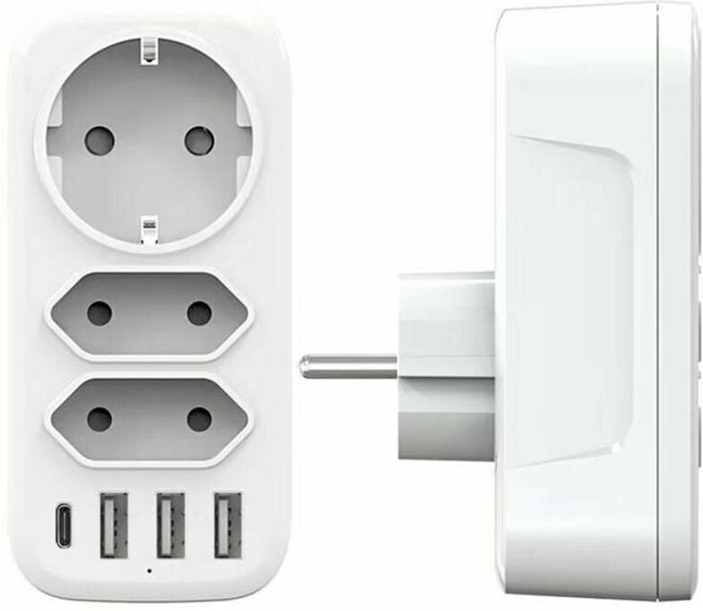 YMYNY USB-Steckdosenleiste, 3 Steckdosen und 3 USB-Anschlüsse, 3A-Wandsteckdosenleiste, 6-in-1 4000-W-Mehrfach-USB-Ladeg...