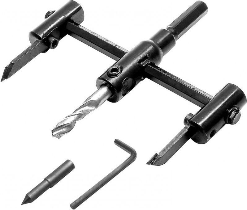 BEBUSINGOTO Verstellbare Lochsäge, verstellbarer Bohrer 30–120 mm, Holzbohrer zum Bohren von Löchern in Gips, Kunststoff...