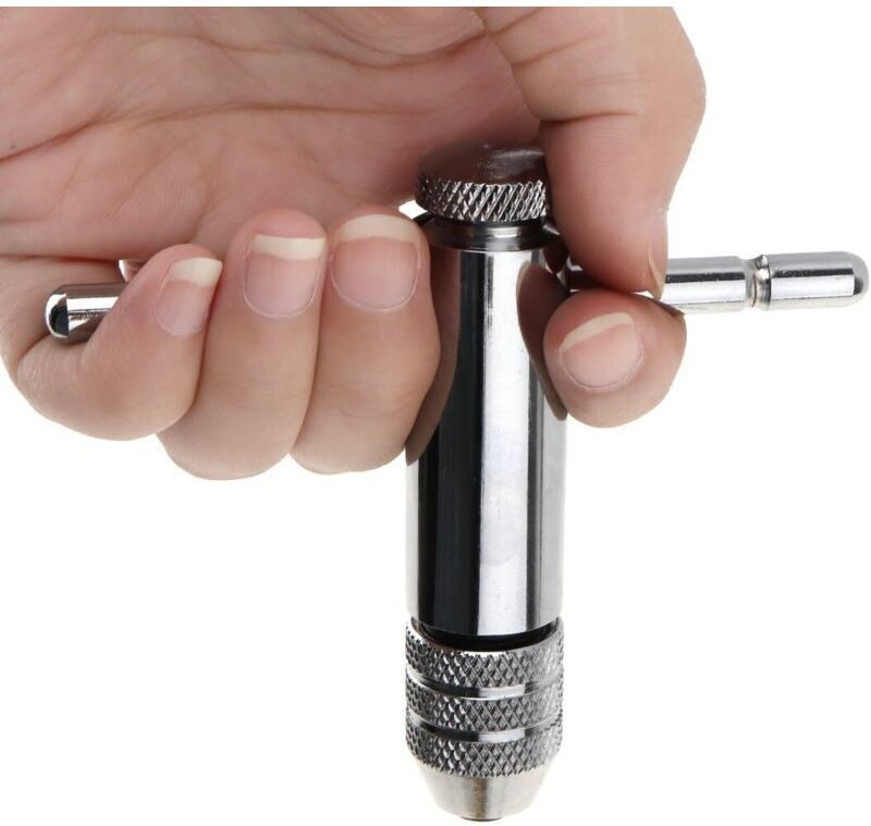 Verstellbarer Ratschenschlüssel mit T-Griff, umkehrbarer Ratschenschlüssel, Ratschengewindebohrerhalter, Gewindebohrer, ...