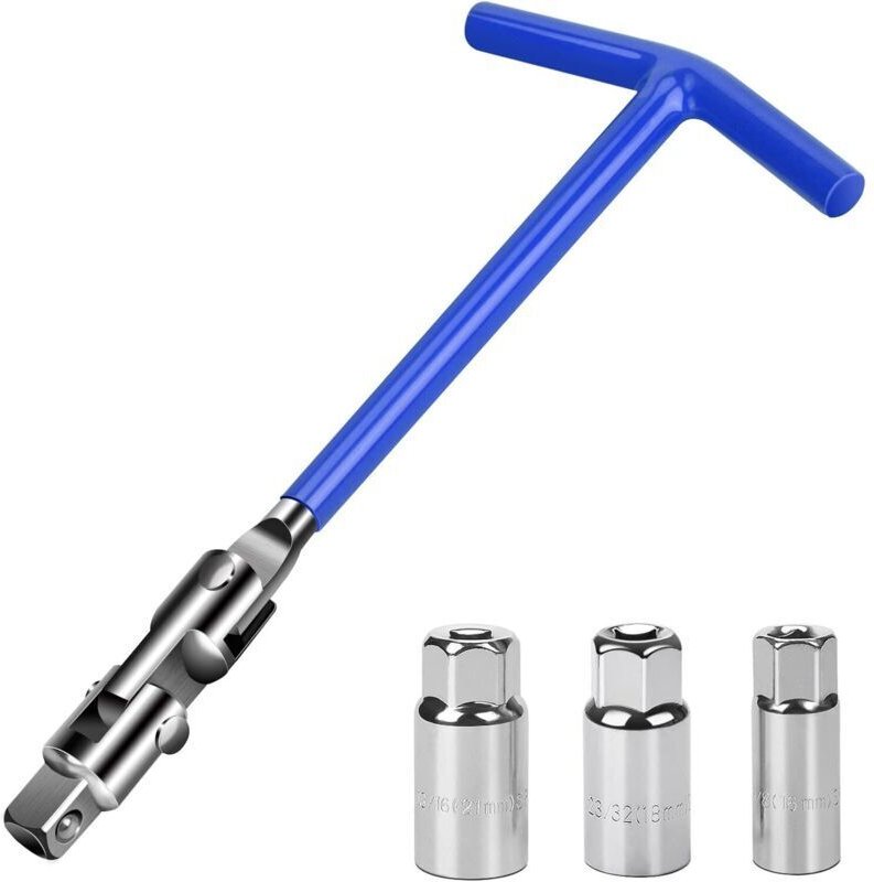 Zündkerzenschlüssel/Gelenk-Zündkerzensteckschlüssel, für 16-mm-, 18-mm- und 21-mm-Zündkerzen, blau