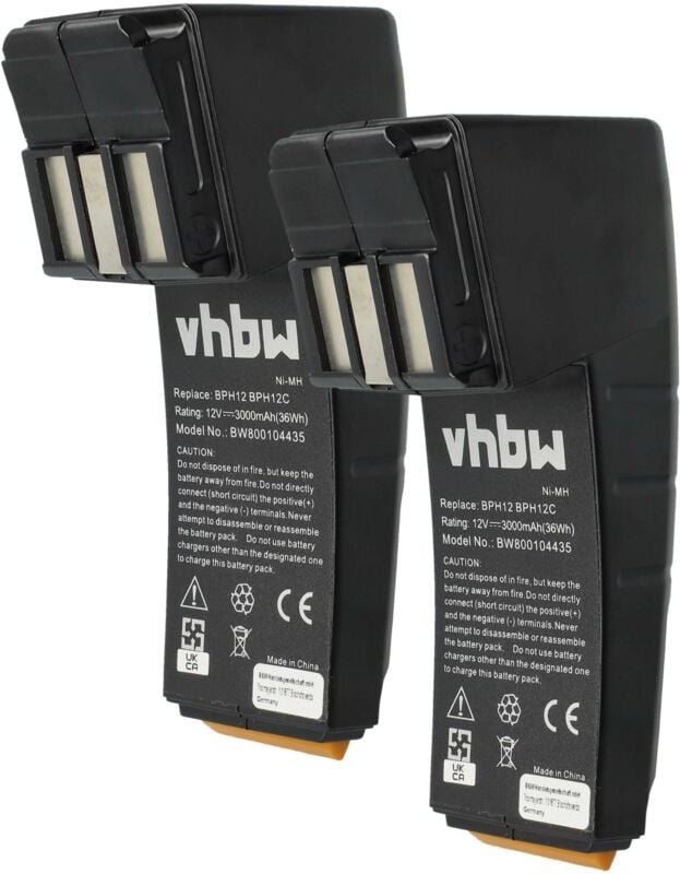 2x Akku Ersatz für Festo / Festool FS1224 für Elektrowerkzeug (3000 mAh, NiMH, 12 v) - Vhbw