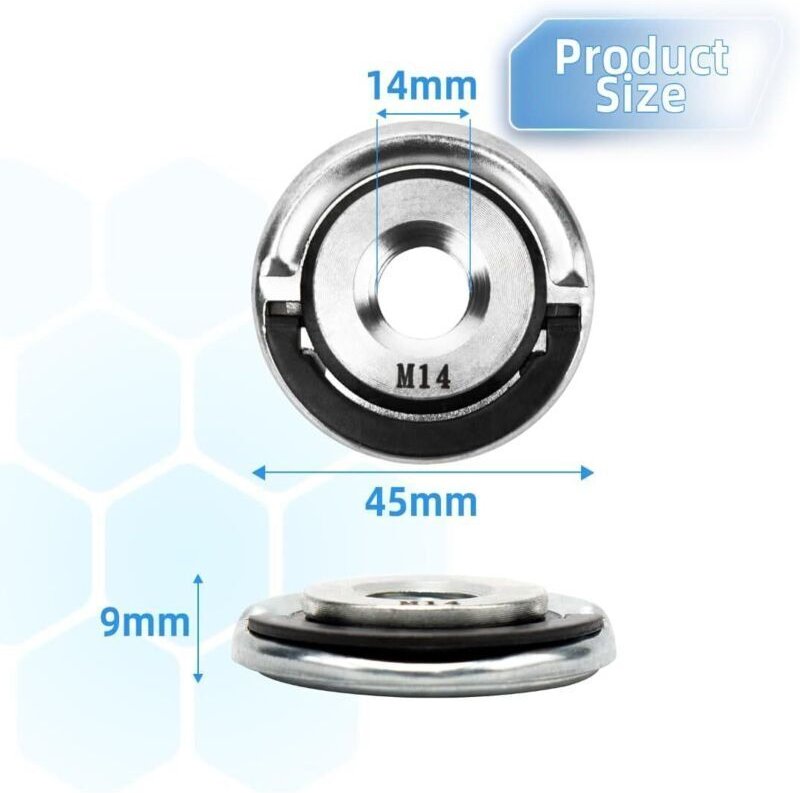 2 Stück M14 Schnellspannmutter für Winkelschleifer, Sicherungsmutter für Winkelschleifer