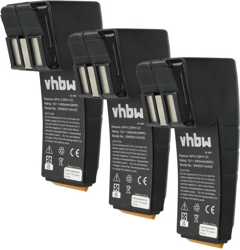 3x Akku kompatibel mit Festo / Festool CDD12E, CDD12, CCD12v, CCD12MH, CCD12FX, CCD12ES-C Elektrowerkzeug (3000 mAh, NiM...