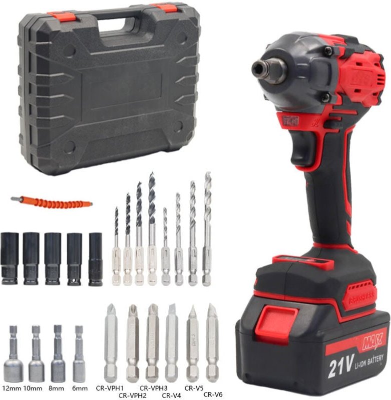 Professioneller Akku-Schlagschrauber (18 V, 220 Nm, bürstenloser Motor, Sechskant-Bitaufnahme, variable Geschwindigkeit,...