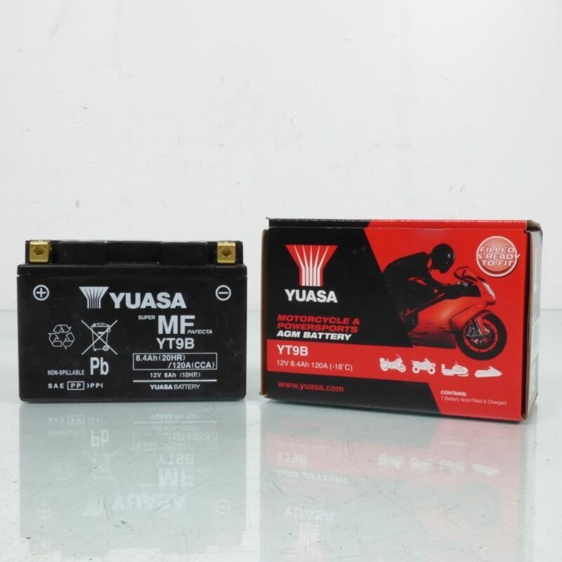 Yuasa SLA-Batterie für Kawasaki 650 KLX nach 1993 YT9B / 12 V 8,4