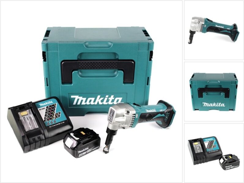 Makita DJN 161 RM1J 18V Akku Knabber Schere + 1x Akku 4,0Ah + Schnellladegerät + Makpac