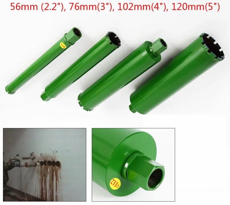4PCS 2,2'' 3'' 4'' 5'' Diamantbohrkrone Kernbohrgerät Beton Nass Kernbohrer-Set