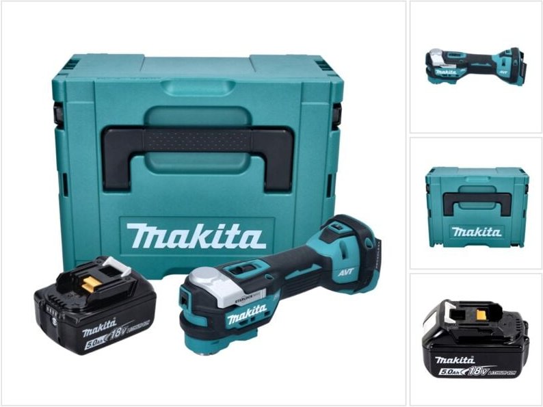 Makita DTM 52 T1J Akku Multifunktionswerkzeug 18 V Starlock Max Brushless + 1x Akku 5,0 Ah + Makpac - ohne Ladegerät