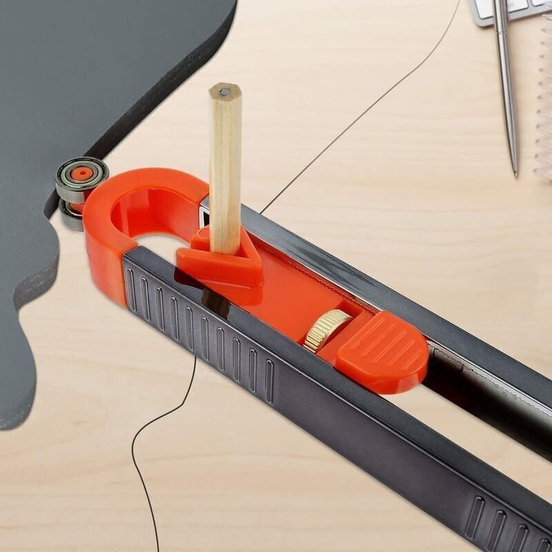 Règle de contour avec bloc, règle de contour avec crayon, règle de contour pour la copie précise de formes irrégulières,...