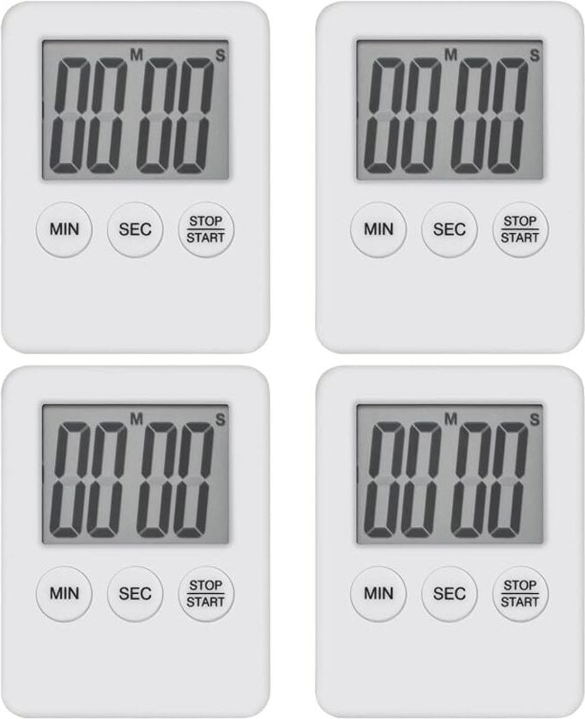 4-teiliger digitaler Küchentimer, Mini-magnetischer LED-Küchentimer, Countdown zum Kochen, Spielen, Garen, Trainieren. -...