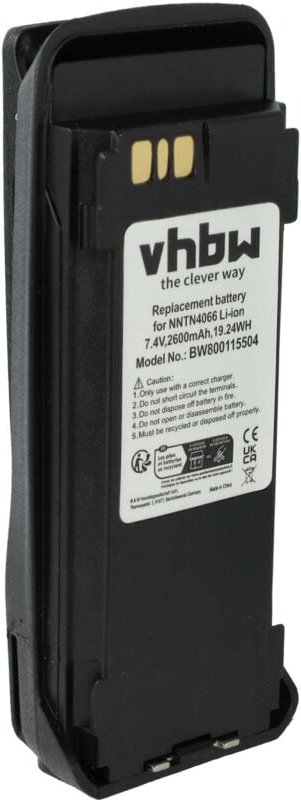 vhbw Akku kompatibel mit Motorola MOTOTRBO XPR 4380, XPR 6100, XPR 6300 Funkgerät, Walkie Talkie (2600mAh, 7,4V, Li-Ion)...