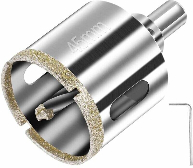 Diamant-Lochsäge 45 mm, Diamantbohrer mit Zentralführungsbohrer, Fliesenlochsäge mit Diamant-Oberflächenbeschichtung zum...