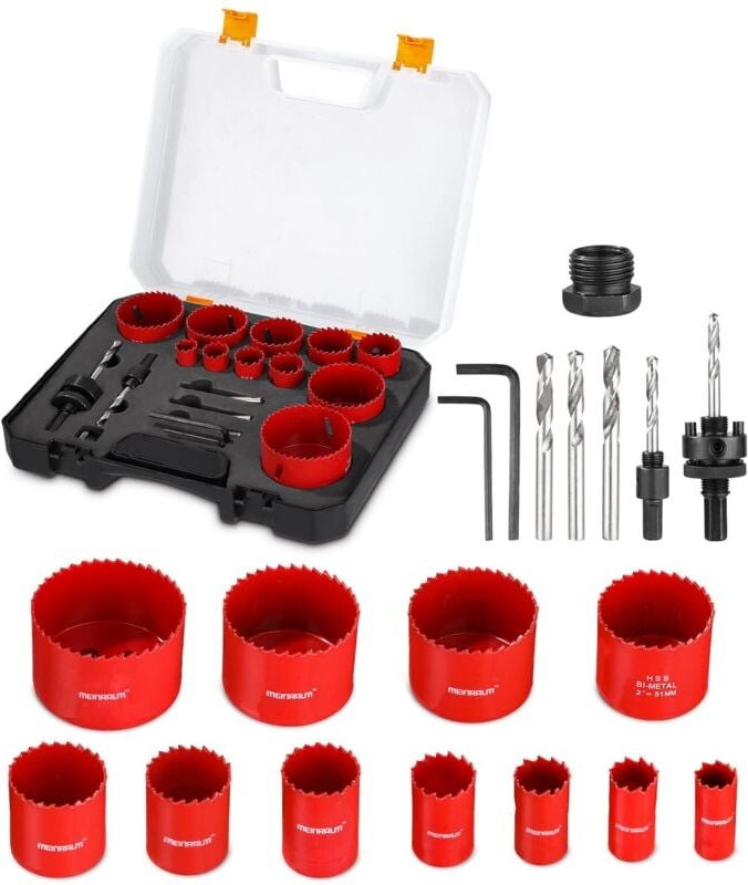 19-teiliges Bohrerset – Metall – für Holzplatten, PVC-Platten, Kunststoffplatten