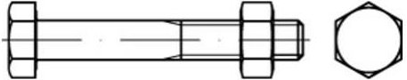 Thumbnail - Din 601/ISO 4016 Sechskant-Schaftschraube M27x100 Stahl 4.6 galvanisch verzinkt m. Mutter 10 Stk