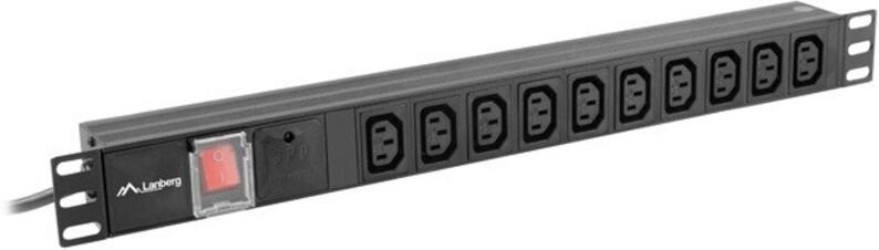 Steckdosenleiste lanberg 1u 10a Rack 19 10x Steckdose schwarz 2m