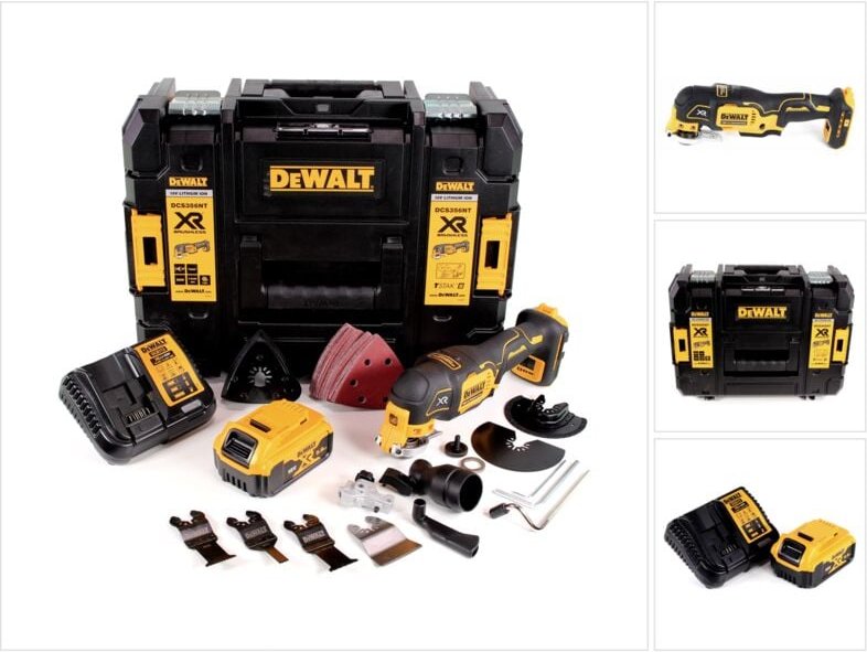 Dcs 356 P1 Akku Multitool 18V Brushless + 35tlg. Zubehör + 1x Akku 5,0 Ah + Ladegerät + tstak - Dewalt