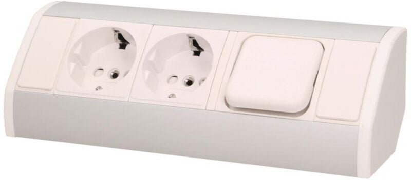 Thumbnail - Möbelsteckdose 2x250V, Schalter OR-GM-9002/W-G(GS) Schuko