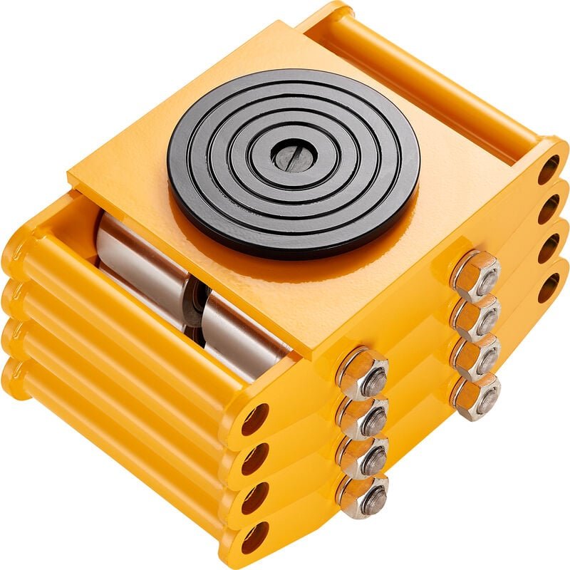 Vevor 4x Panzerrollen 12T Transportfahrwerk 280x210x105mm Transportrollen mit 4 Richtungsräder aus Kohlenstoffstahl Indu...