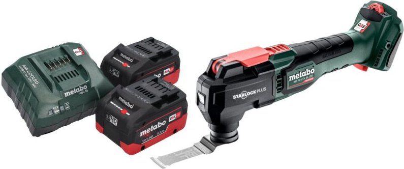 Metabo MT 18 LTX BL QSL Akku Multitool 18 V Brushless Starlock Plus + 2x LiHD Akku 5,5 Ah + Ladegerät